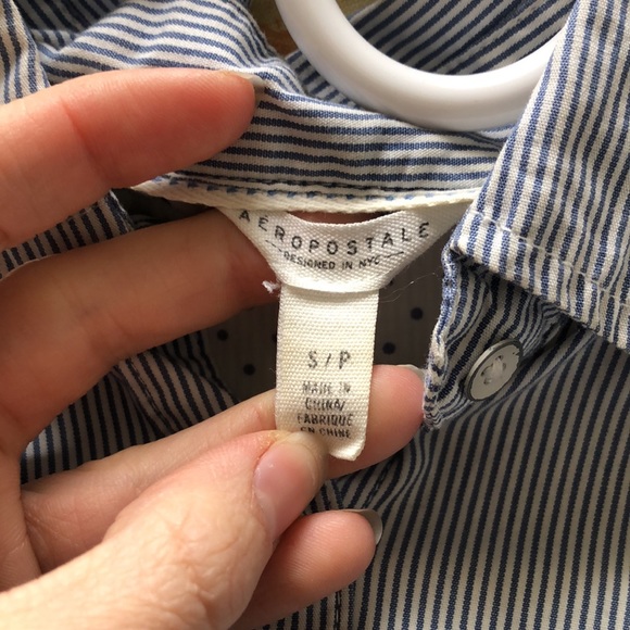 Blue and white striped dress shirt from Aeropostale - Picture 3 of 3